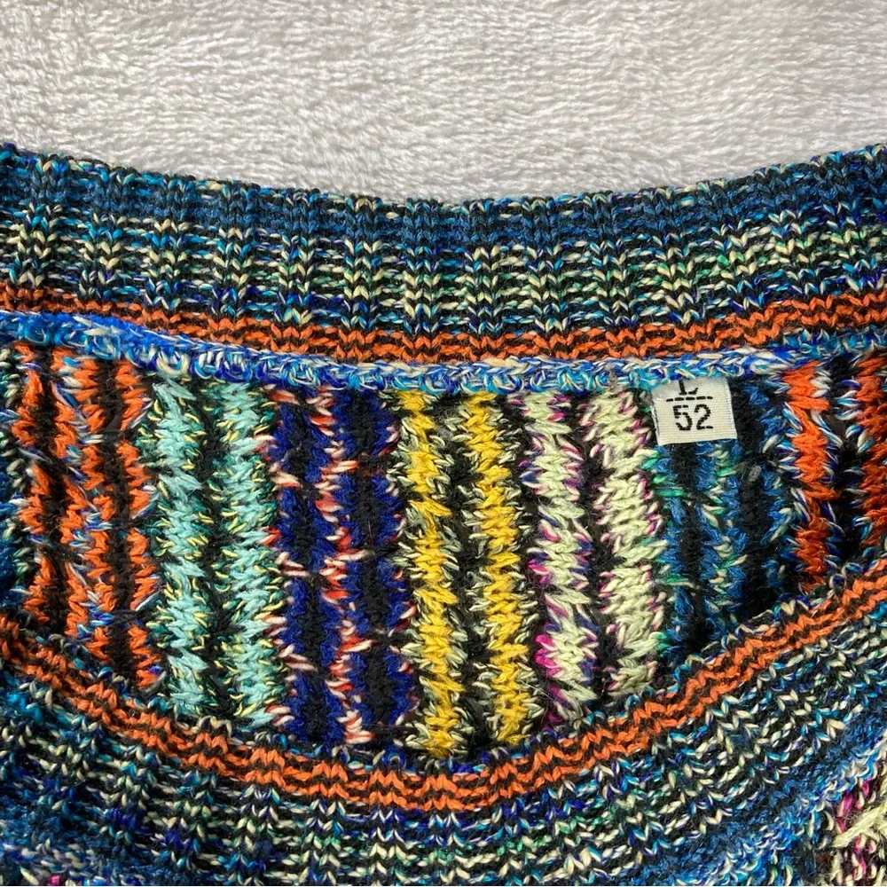 Vintage 90s Mondo Di Marco Colorful Italian Sweater Sz L COOGI Inspired - Picture 5 of 8